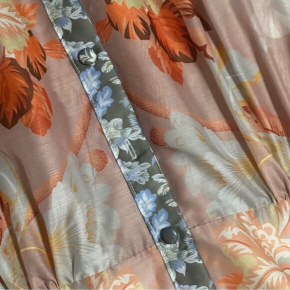 I TOO Italy Elegant Floral Long Sleeve Button Down Dress Size Small - Picture 12 of 16